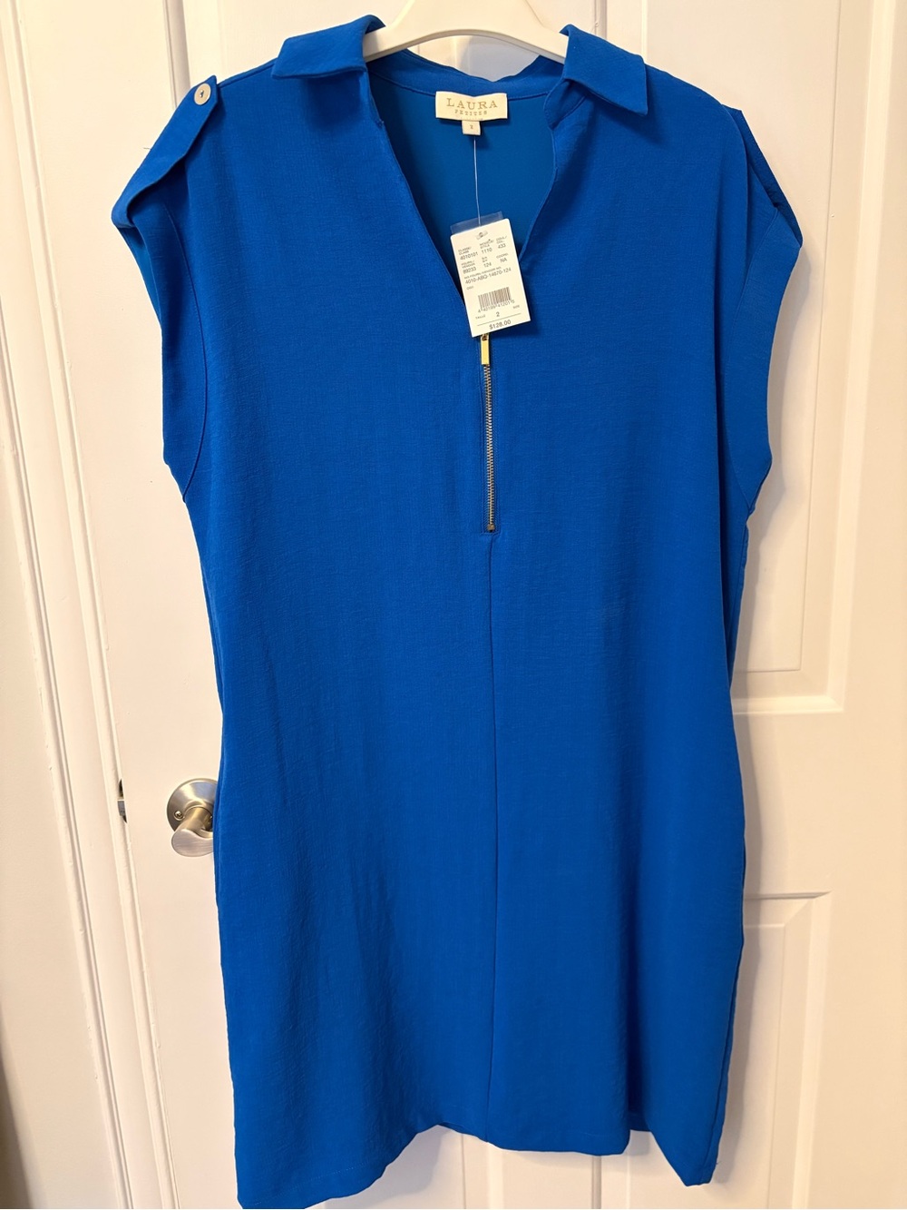 Laura Petites Sleeveless Royal Blue Shift Dress